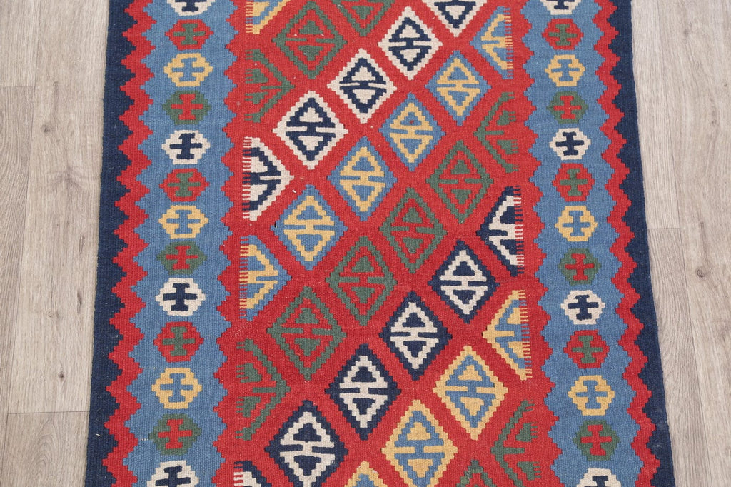 Geometric Kilim Shiraz Persian Wool Rug 3x5