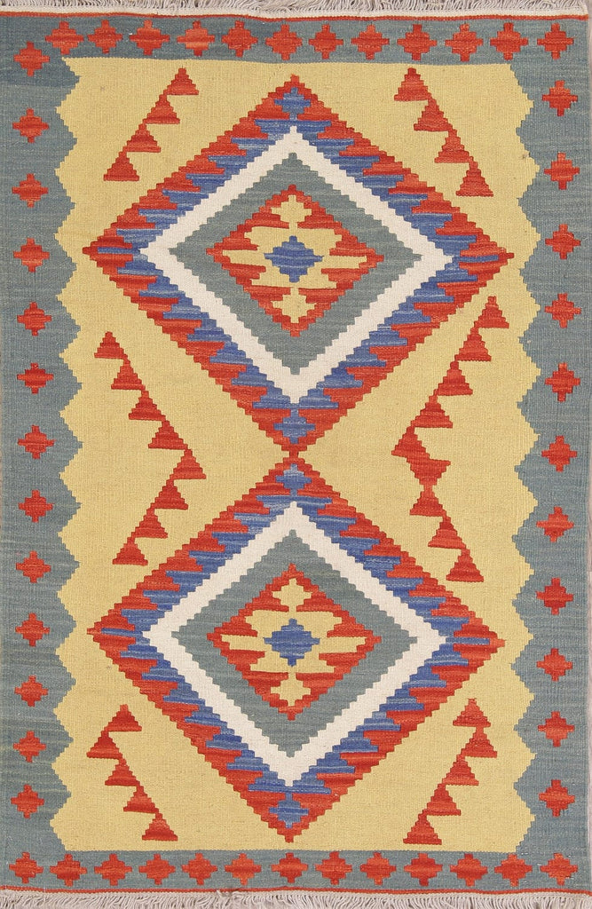 Geometric Kilim Shiraz Persian Wool Rug 3x5