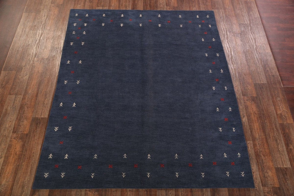 Blue Gabbeh Indian Area Rug 8x10