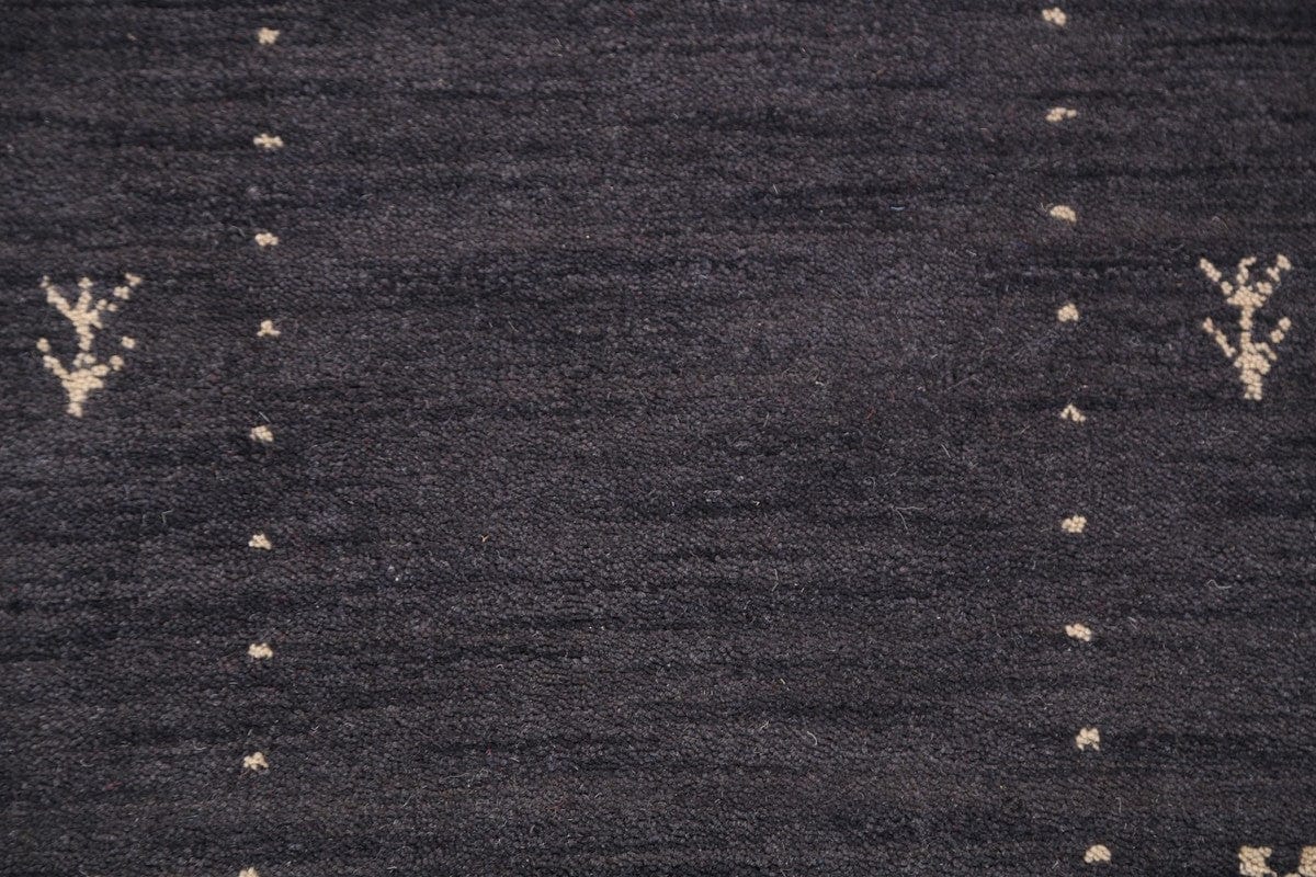 Charcoal Gabbeh Indian Runner Rug 3x10