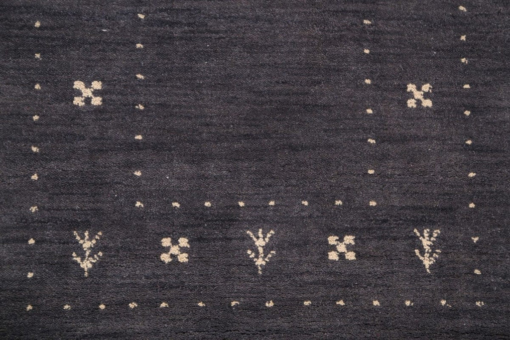 Charcoal Gabbeh Indian Runner Rug 3x10