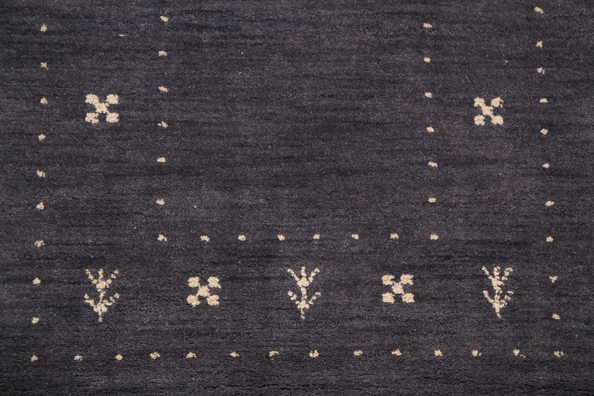 Charcoal Gabbeh Indian Runner Rug 3x10