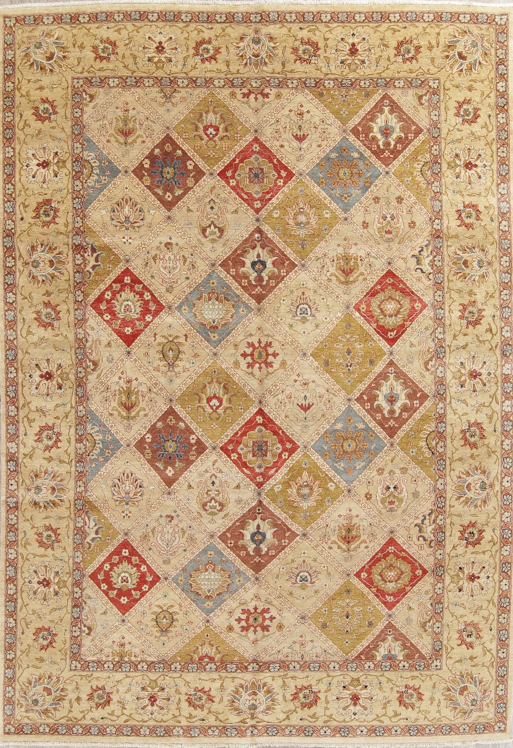 Hand-Spun Wool Agra Indian Oriental Area Rug 10x14