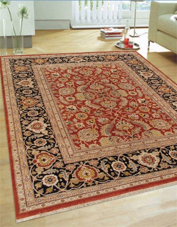 Sultanabad Collection Hand-Knotted Lamb's Wool Area Rug- 8' 0" X 9' 11"