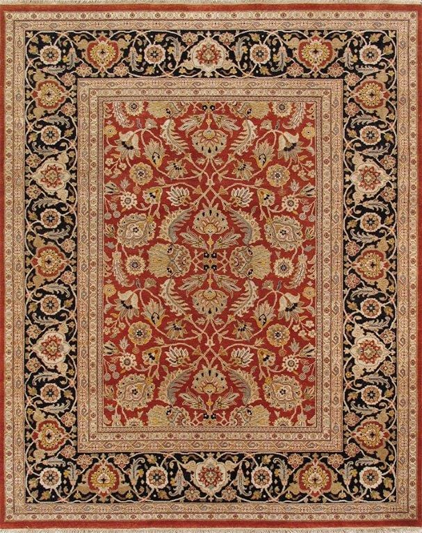 Sultanabad Collection Hand-Knotted Lamb's Wool Area Rug- 8' 0" X 9' 11"