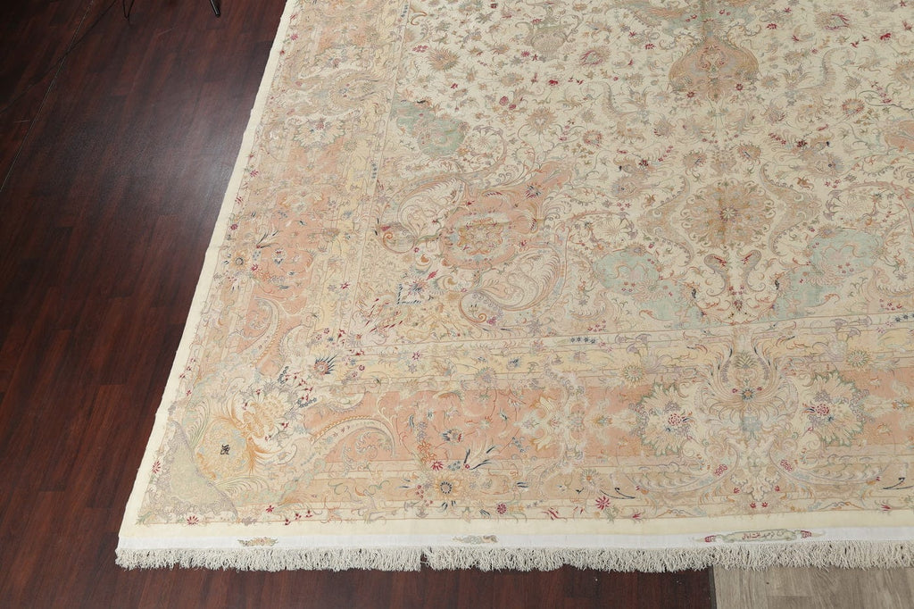 Silk 600 Knots Tabriz Persian Area Rug 16x26