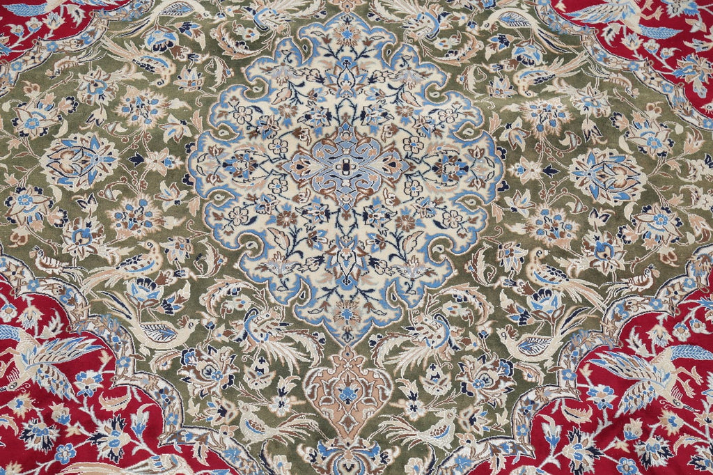 Red Antique Floral Nain Persian Area Rug 10X14