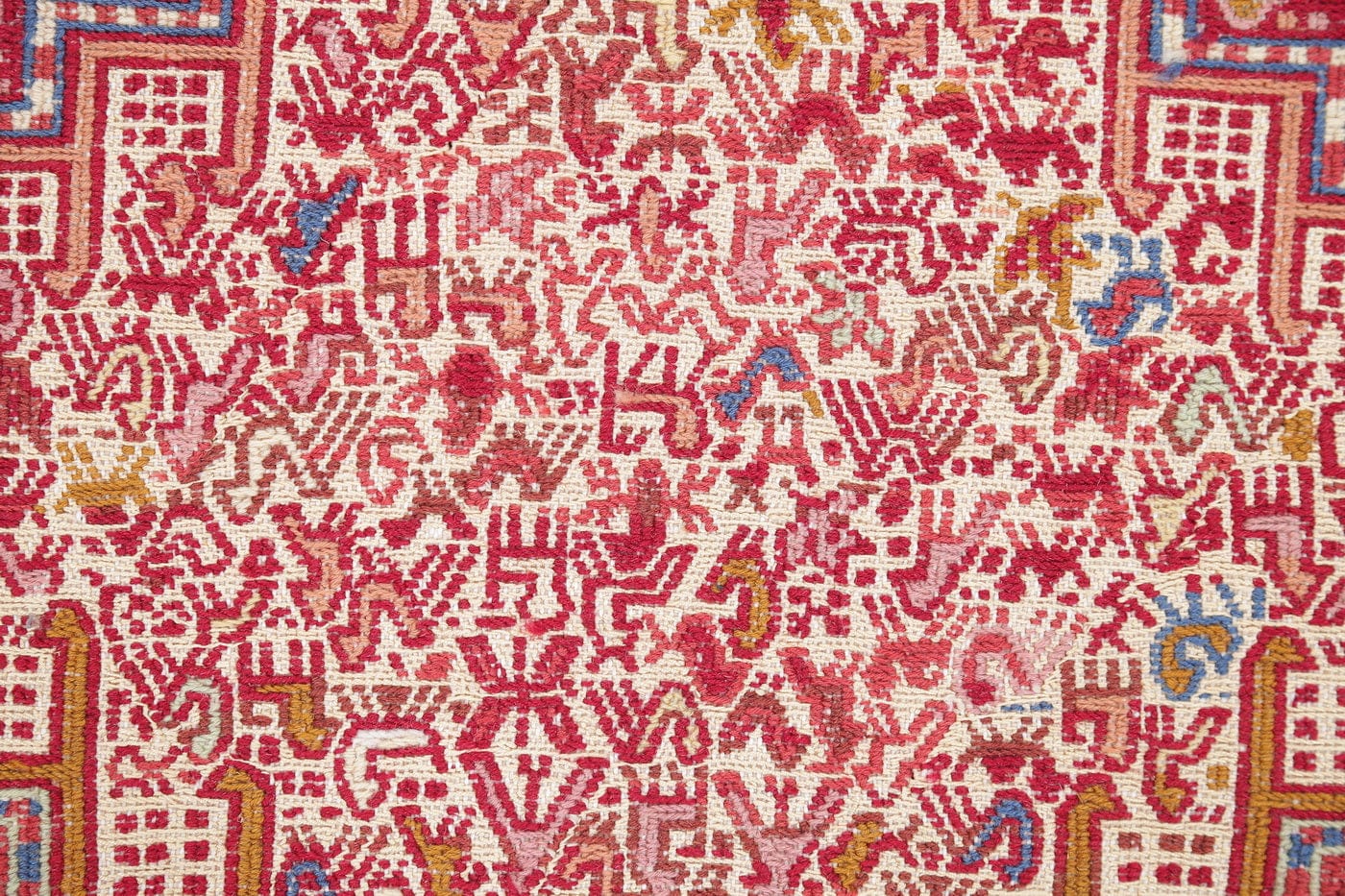 Wool/Silk Geometric Tribal Kilim Kashkoli Persian Area Rug 4x7