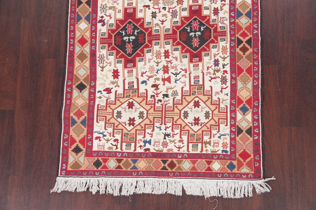 Wool/Silk Tribal Kilim Qashqai Persian Area Rug 4x6