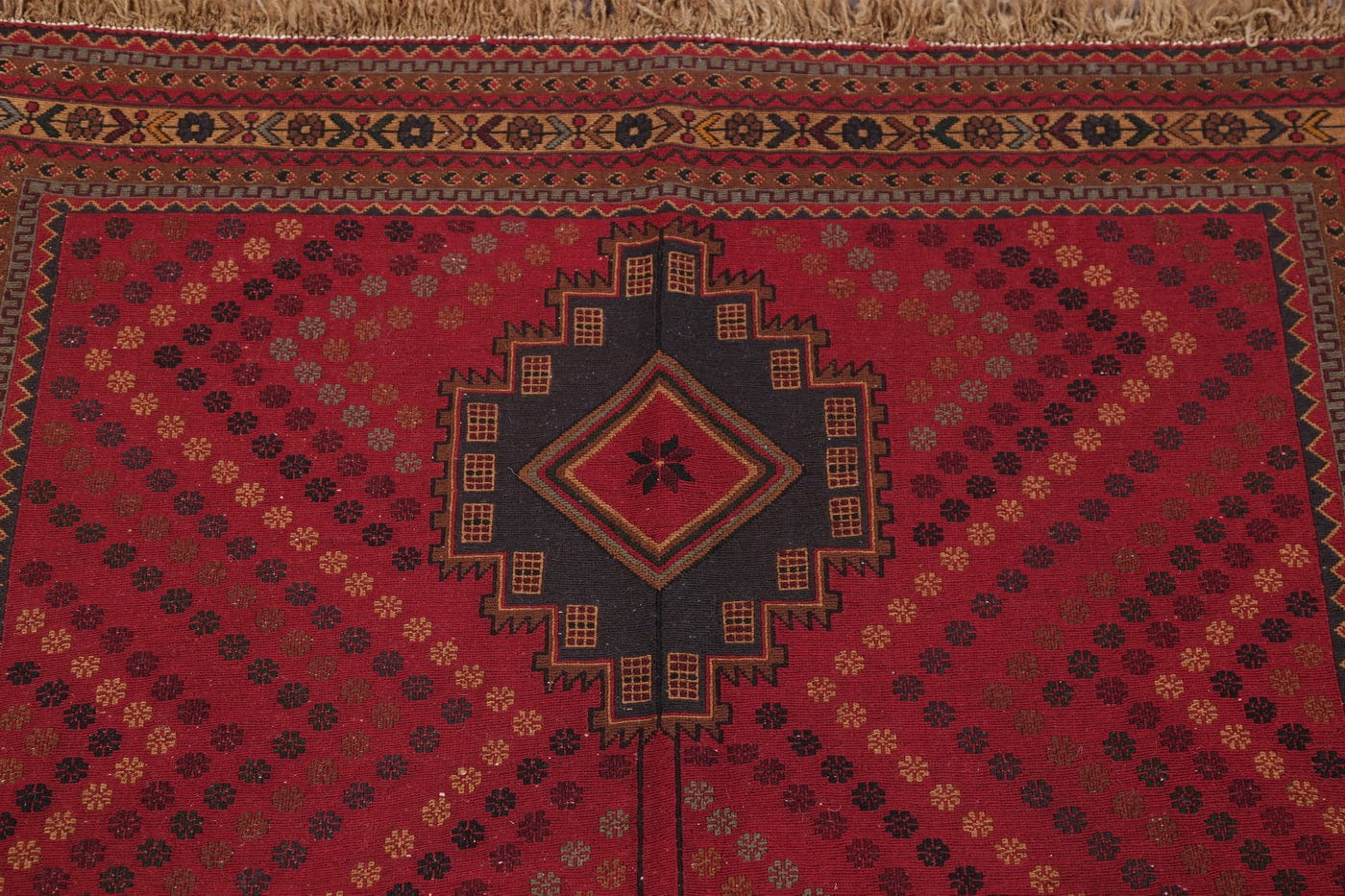 Red Geometric Kilim Shiraz Persian Area Rug 4x6