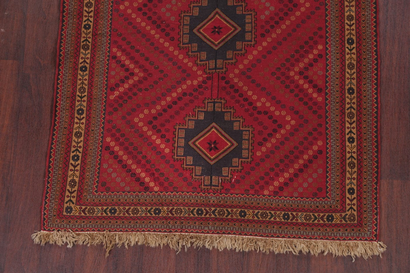 Red Geometric Kilim Shiraz Persian Area Rug 4x6