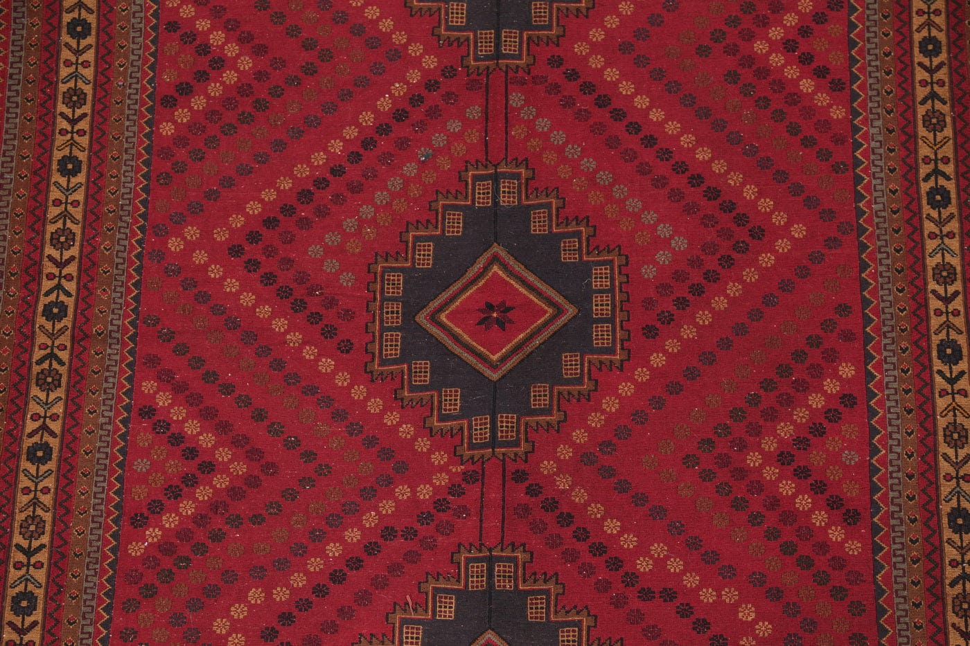 Red Geometric Kilim Shiraz Persian Area Rug 4x6