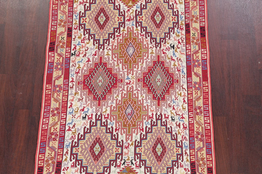 Tribal Geometric Kilim Shiraz Persian Area Rug 4x6