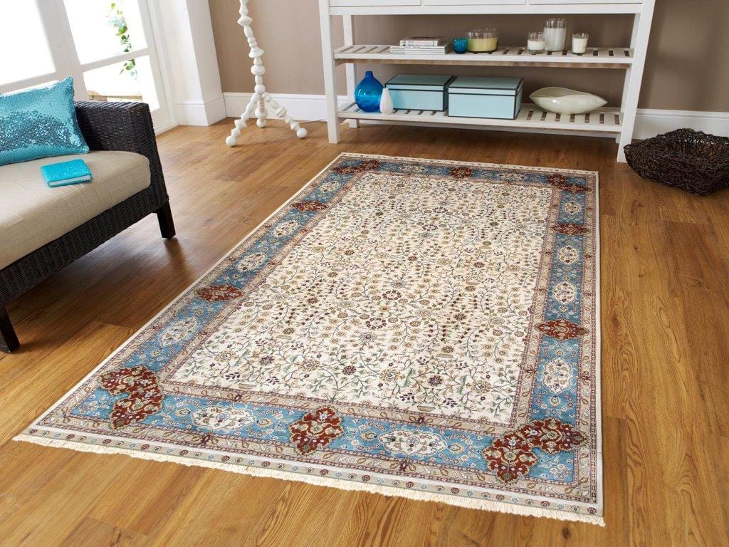 Hereke Collection Hand-Knotted Pure Silk Area Rug- 5' 1" X 8' 3"