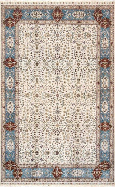 Hereke Collection Hand-Knotted Pure Silk Area Rug- 5' 1" X 8' 3"