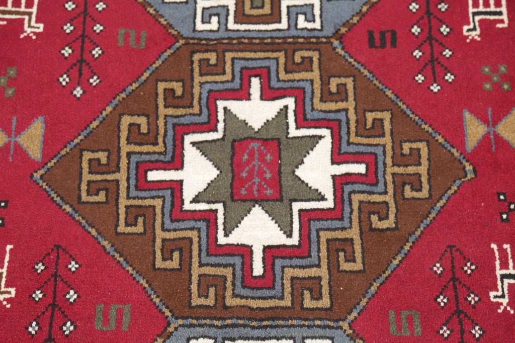 Hand-Knotted Geometric Ghoochan Persian Area Rug 4x6