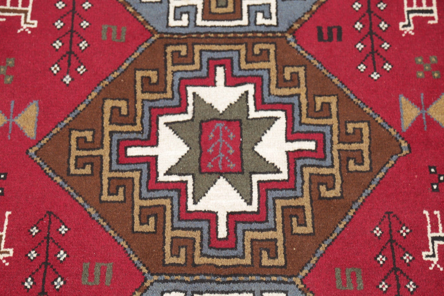 Hand-Knotted Geometric Ghoochan Persian Area Rug 4x6