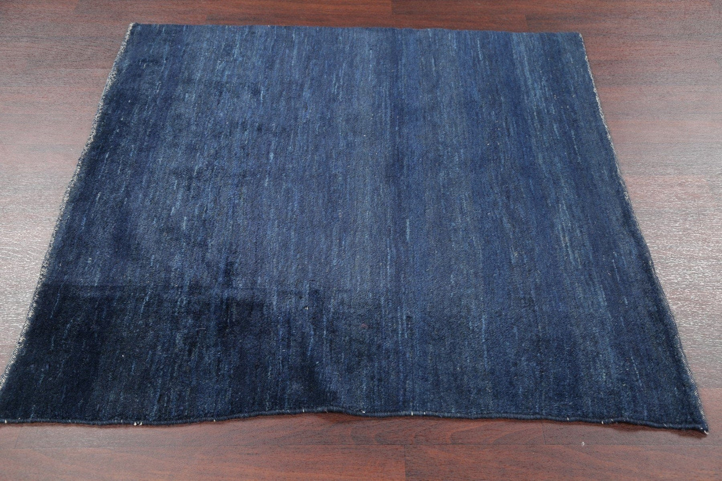 Blue Solid Gabbeh Zollanvari Persian Rug Square 5x5