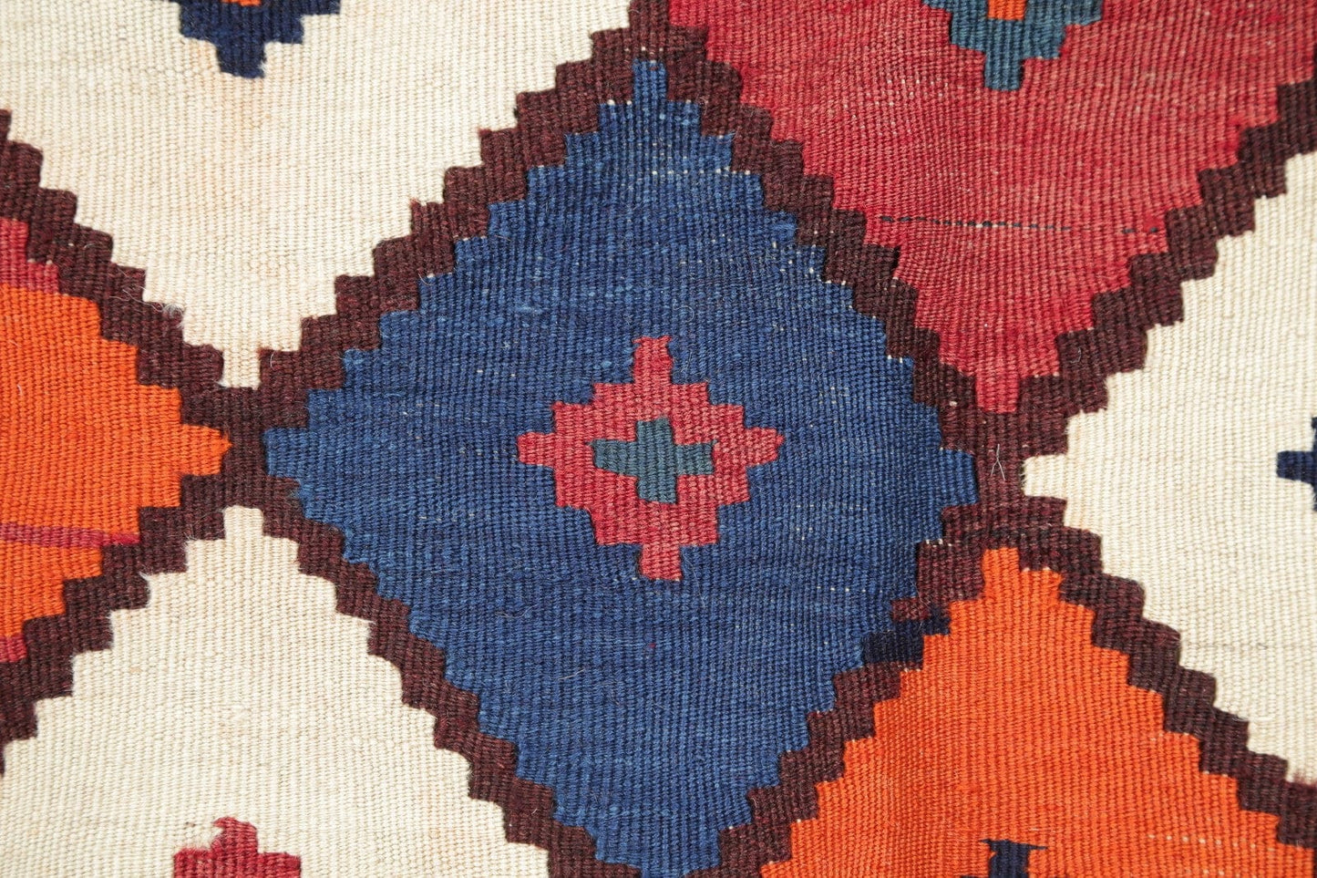 Hand-Woven Geometric Kilim Shiraz Persian Area Rug Wool 5x8