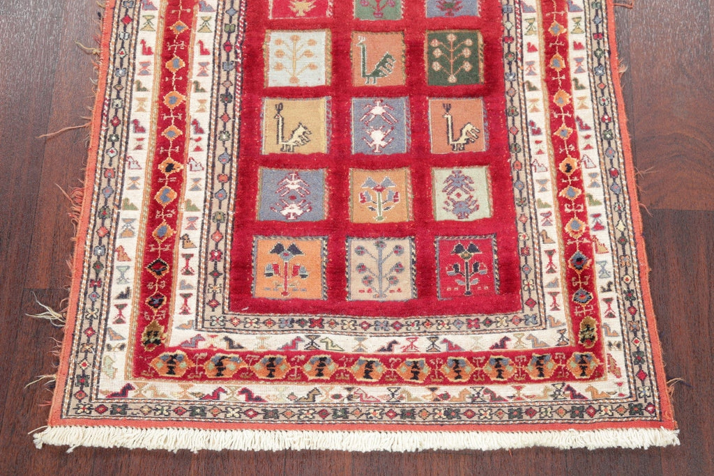 Hand-Woven Red Tribal Kilim Shiraz Persian Rug Wool 3x4