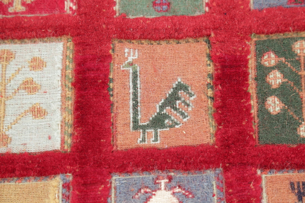 Hand-Woven Red Tribal Kilim Shiraz Persian Rug Wool 3x4