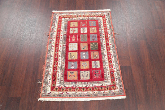 Hand-Woven Red Tribal Kilim Shiraz Persian Rug Wool 3x4