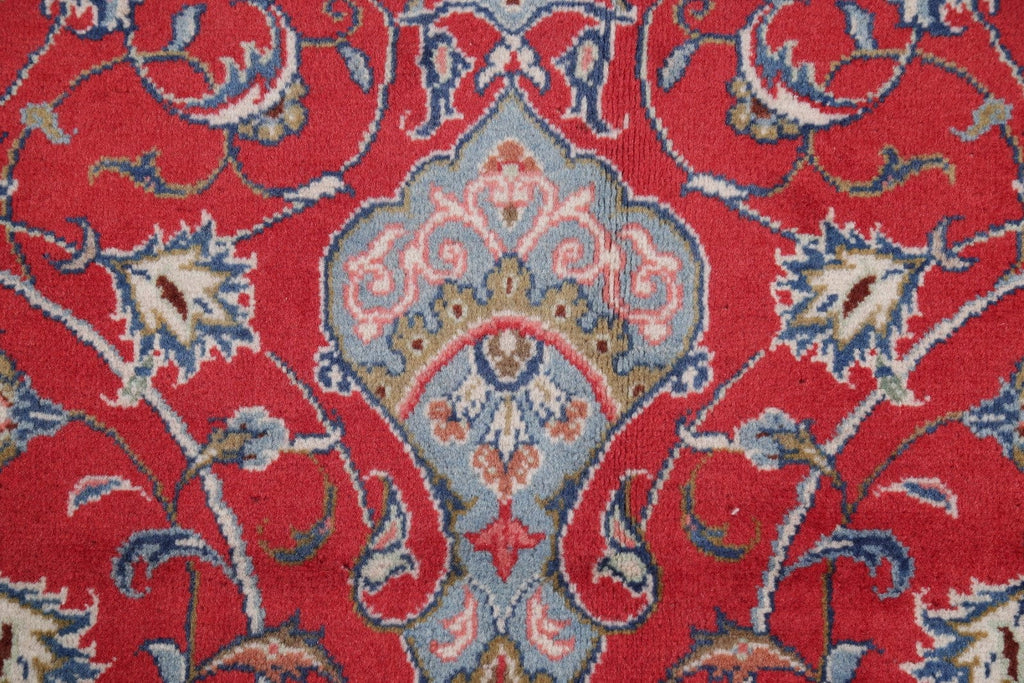 Floral Red Sarouk Persian Hand-Knotted Area Rug Wool 9x13