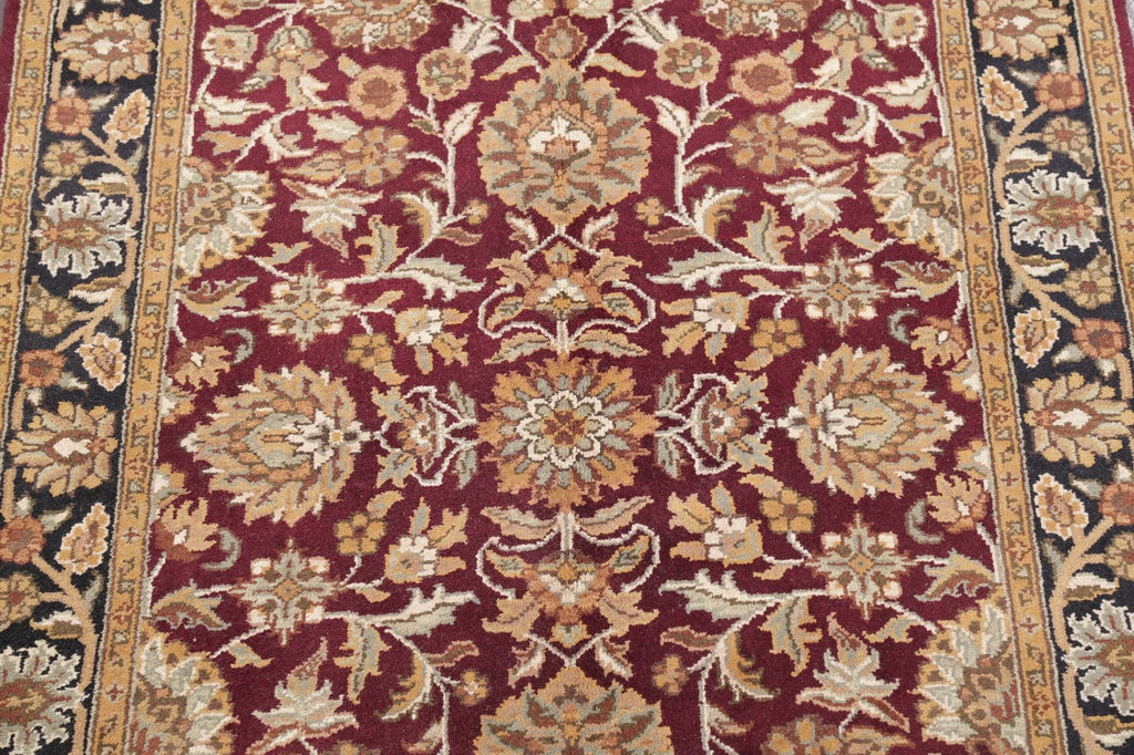 Floral Red Agra Indian Oriental Hand-Knotted Area Rug Wool 4x6