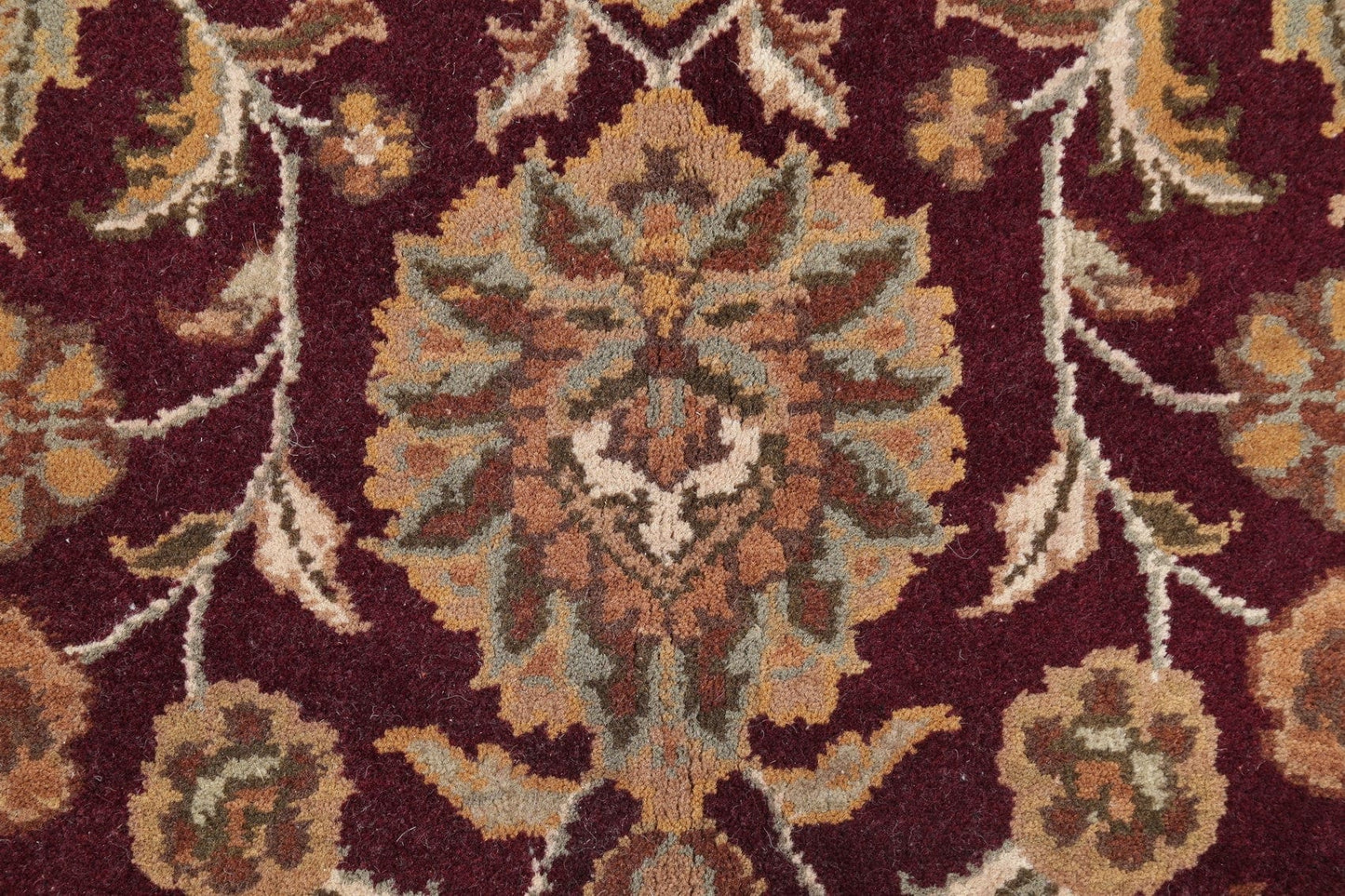 Floral Red Agra Indian Oriental Hand-Knotted Area Rug Wool 4x6