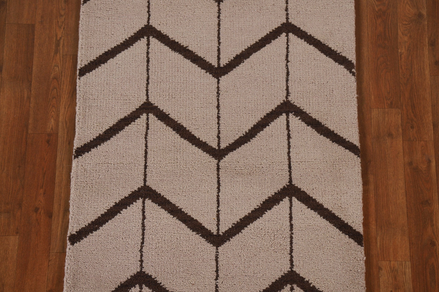 Geometric Ivory Trellis Runner Rug 3x10