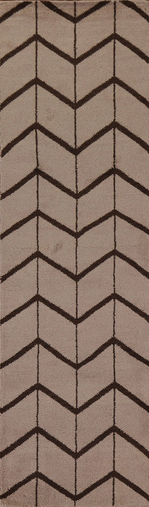 Geometric Ivory Trellis Runner Rug 3x10