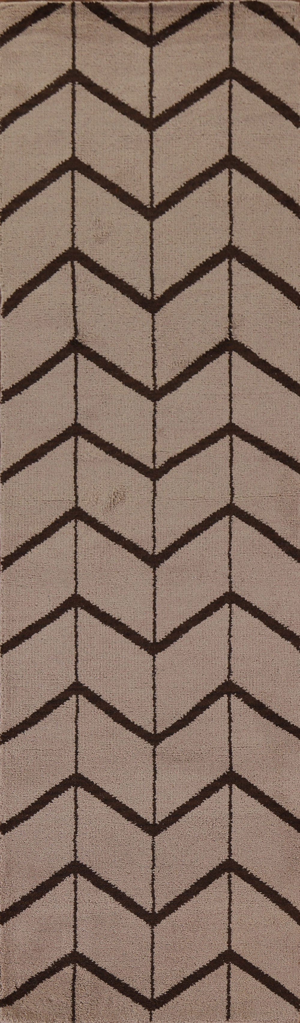 Geometric Ivory Trellis Runner Rug 3x10