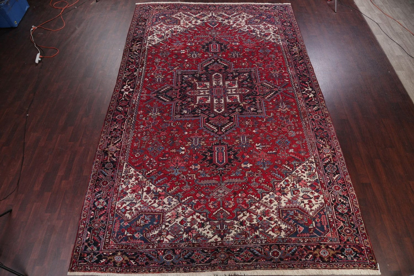 Vintage Red Heriz Persian Rug 10x16