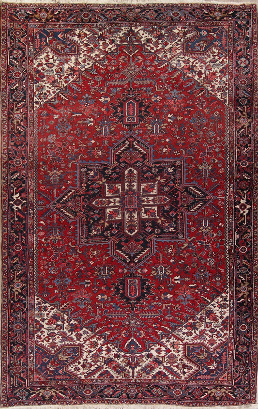 Vintage Red Heriz Persian Rug 10x16