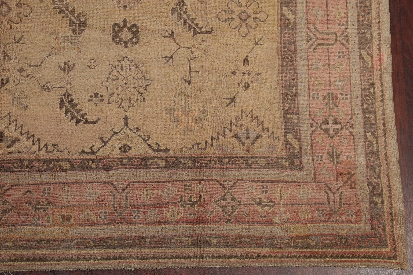 Pre-1900 Antique Muted Color Oushak Turkish Area Rug 10x13