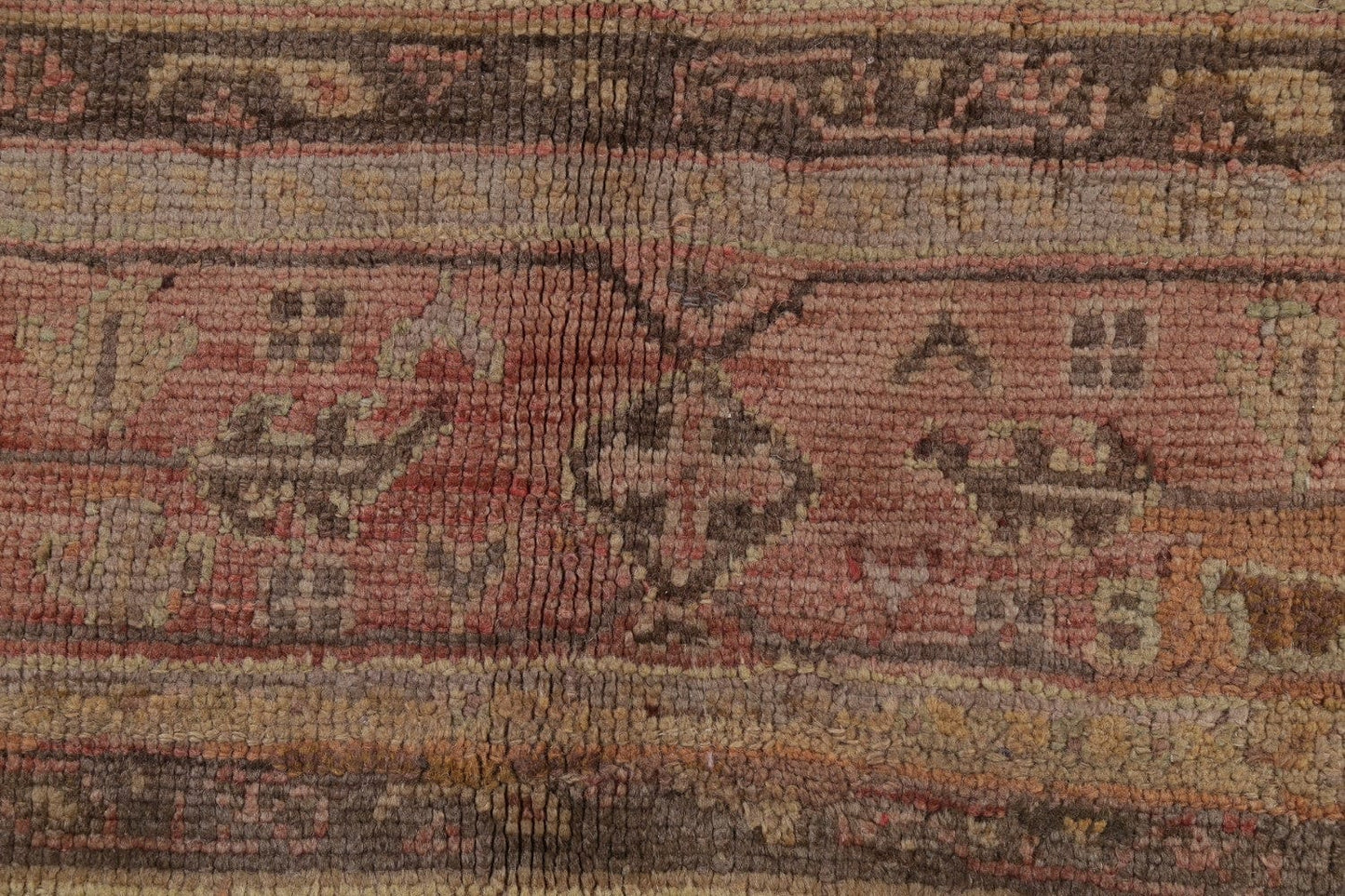 Pre-1900 Antique Muted Color Oushak Turkish Area Rug 10x13