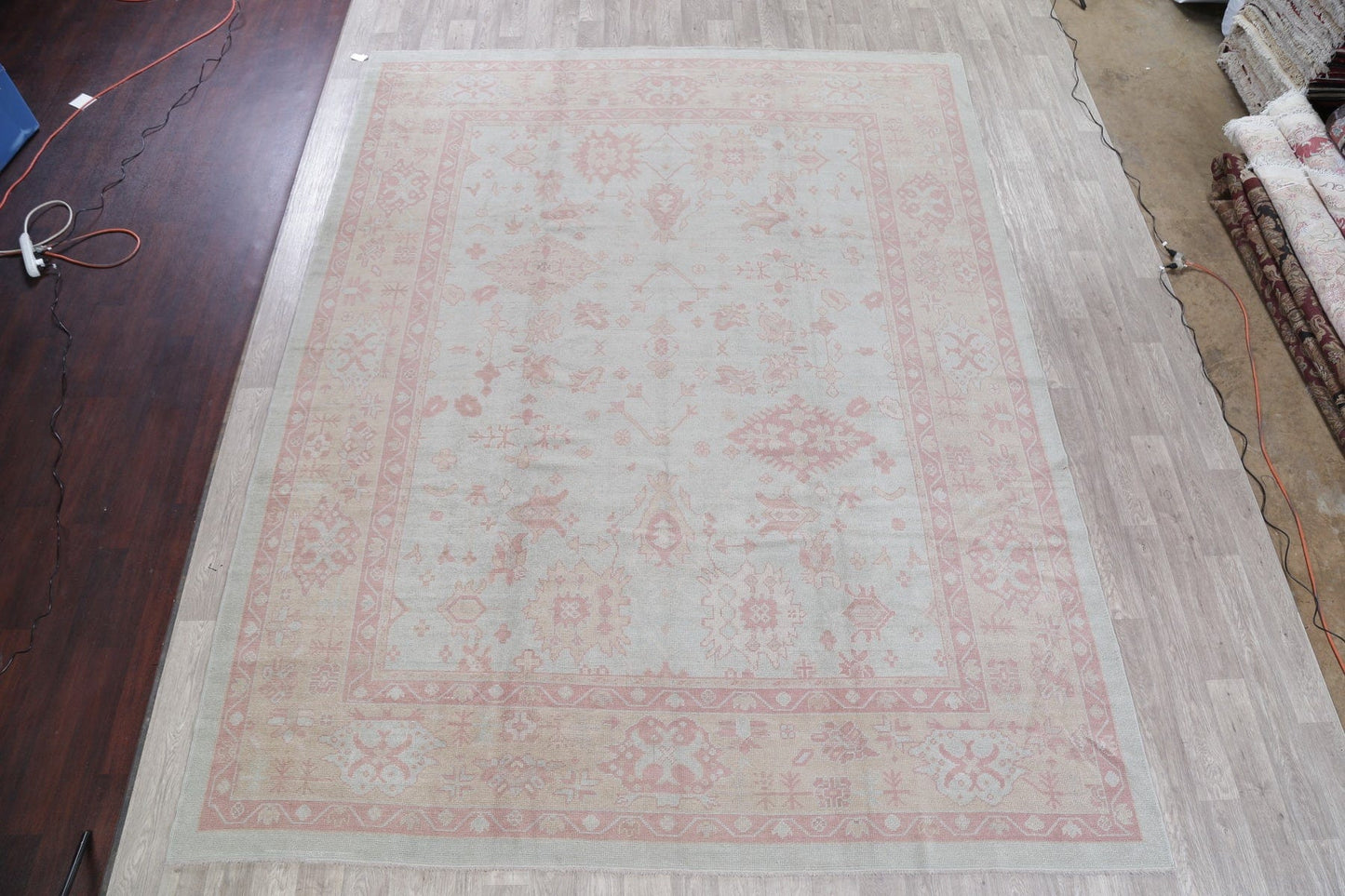 Vegetable Dye Muted Oushak Turkish Hand-Knotted Area Rug 10x13