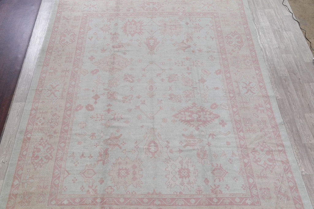 Vegetable Dye Muted Oushak Turkish Hand-Knotted Area Rug 10x13