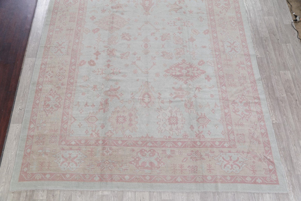 Vegetable Dye Muted Oushak Turkish Hand-Knotted Area Rug 10x13