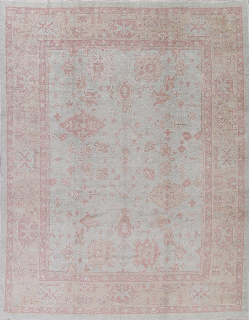 Vegetable Dye Muted Oushak Turkish Hand-Knotted Area Rug 10x13