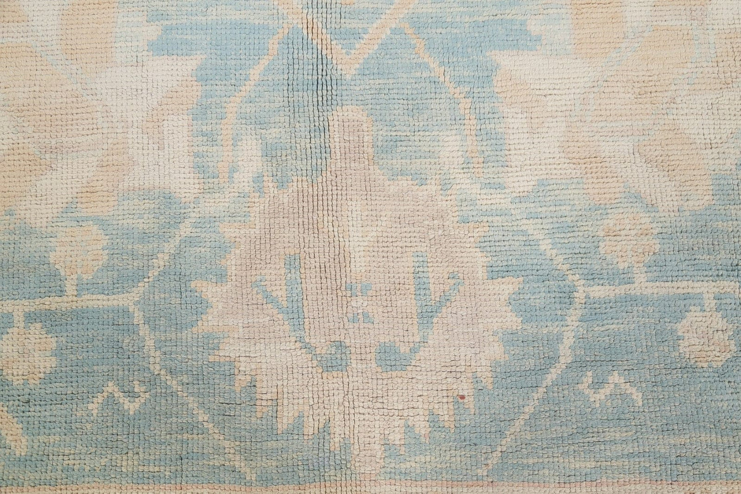 Vegetable Dye Muted Blue Oushak Turkish Hand-Knotted Area Rug 10x14