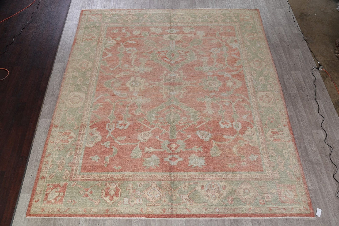 Vegetable Dye Muted Oushak Turkish Hand-Knotted Area Rug 10x12