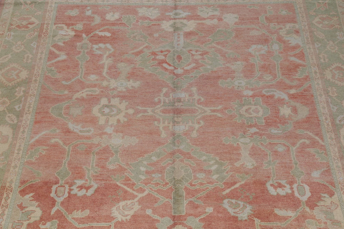 Vegetable Dye Muted Oushak Turkish Hand-Knotted Area Rug 10x12