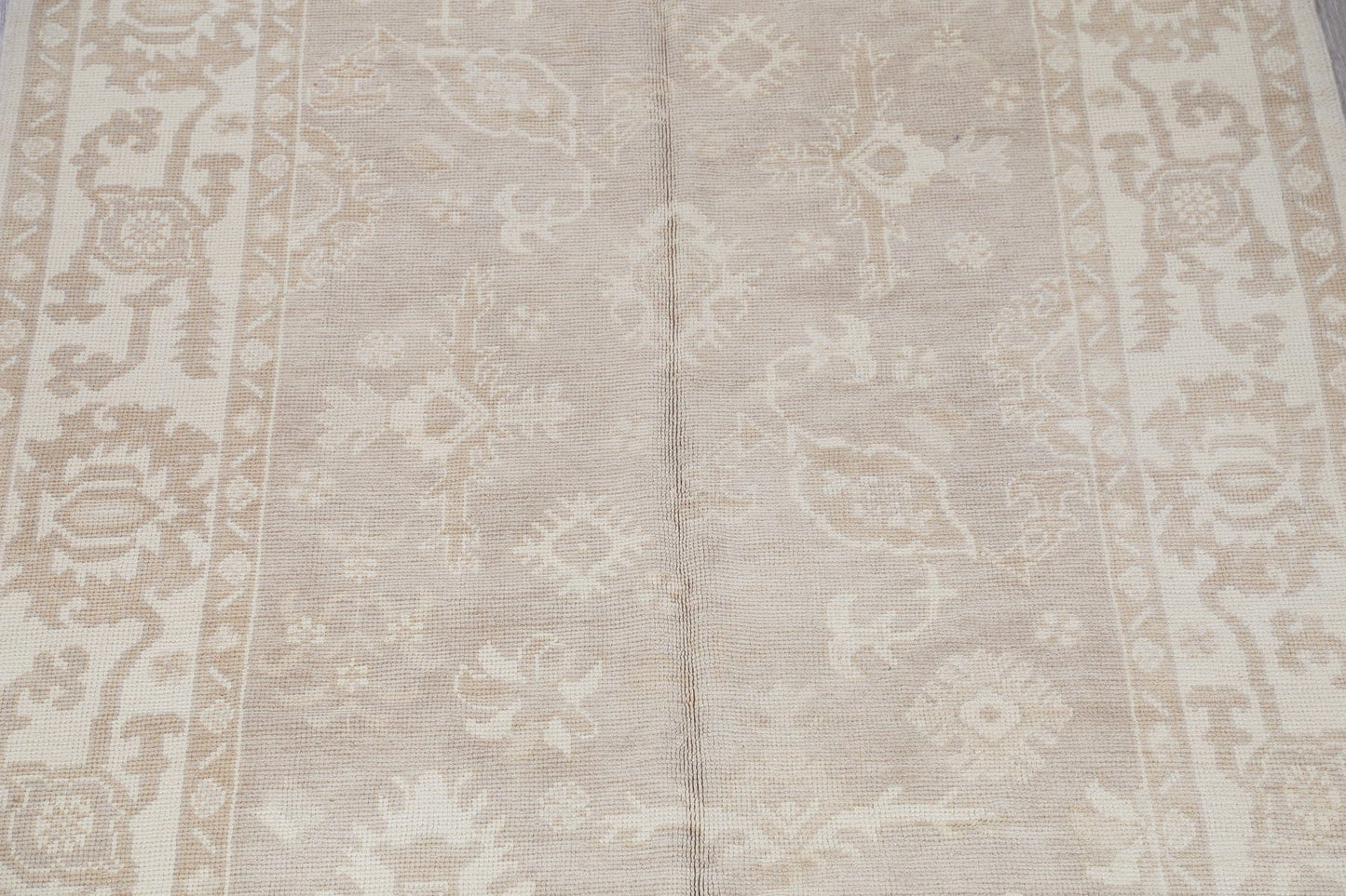 Vegetable Dye Muted Oushak Turkish Hand-Knotted Runner Rug 6x17