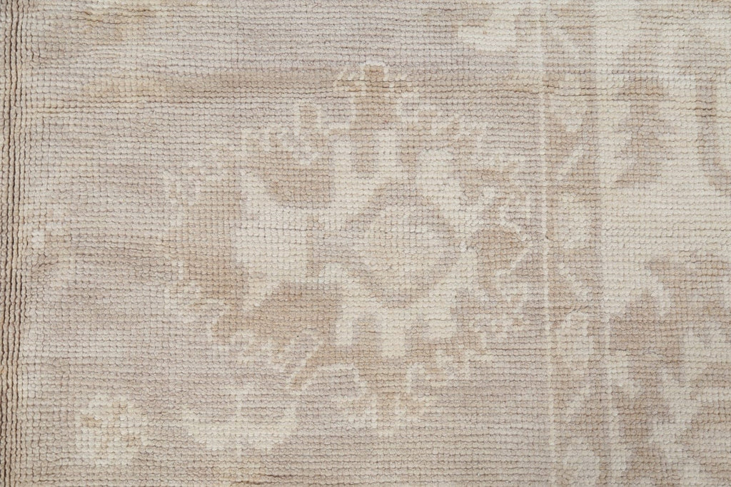 Vegetable Dye Muted Oushak Turkish Hand-Knotted Runner Rug 6x17