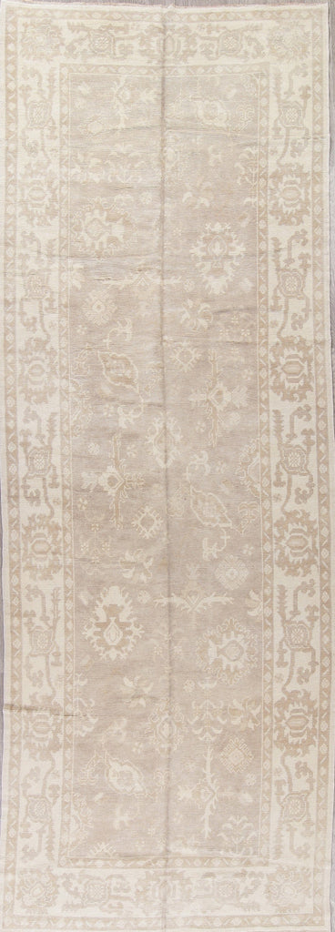 Vegetable Dye Muted Oushak Turkish Hand-Knotted Runner Rug 6x17