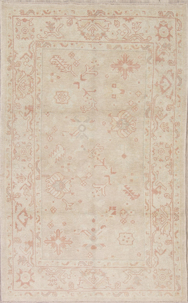 Vegetable Dye Muted Oushak Turkish Area Rug 4x7