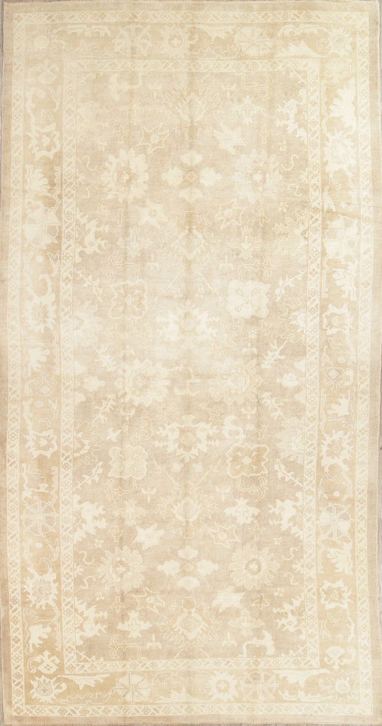 Vegetable Dye Muted Oushak Turkish Hand-Knotted Area Rug 8x16