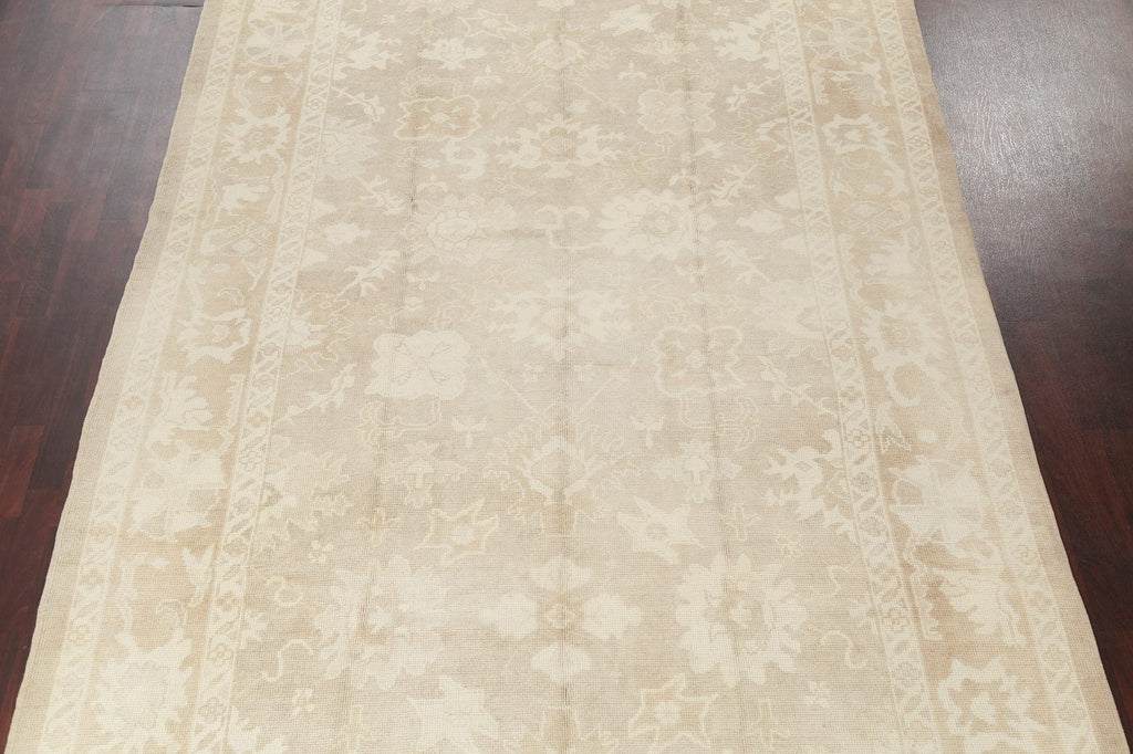 Vegetable Dye Muted Oushak Turkish Hand-Knotted Area Rug 8x16