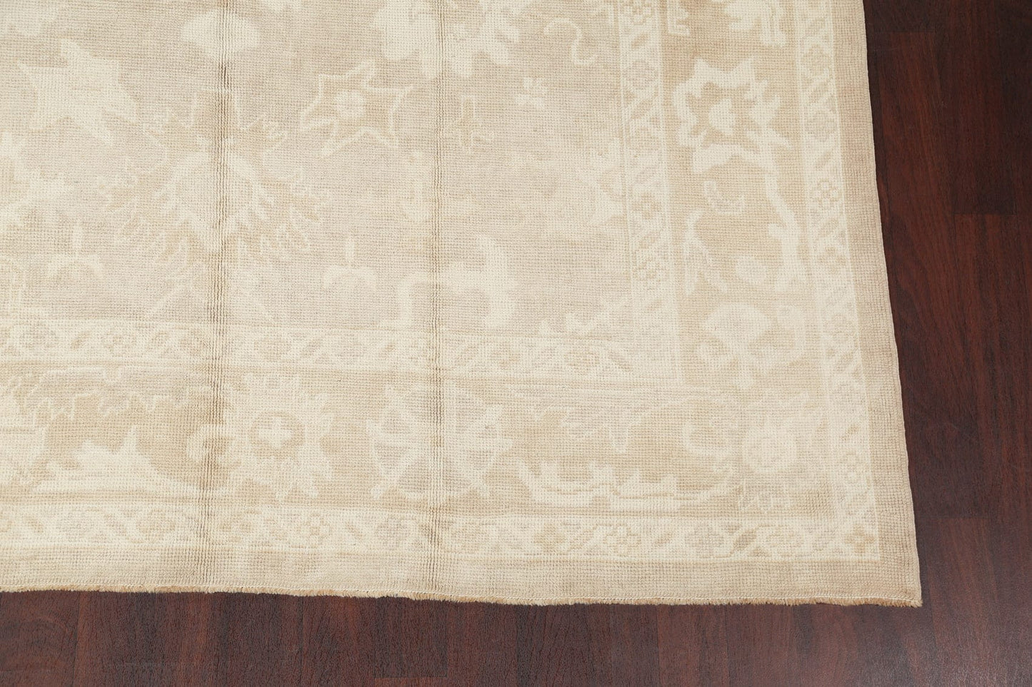 Vegetable Dye Muted Oushak Turkish Hand-Knotted Area Rug 8x16